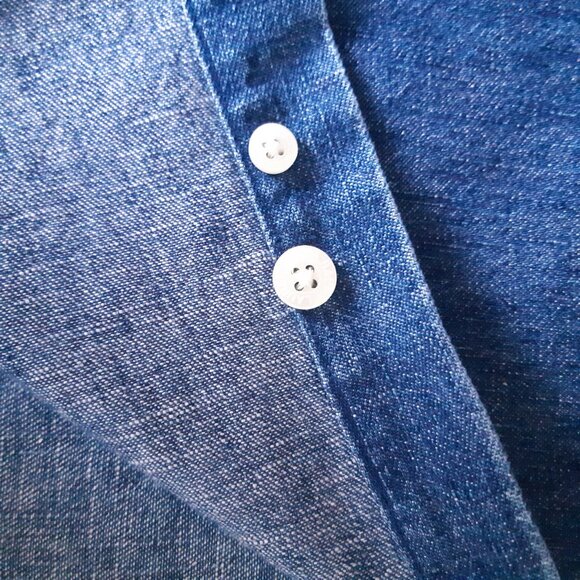 CHAP'S Ralph Lauren SZ M Faded Denim 100% Cotton Button Down Men's Shirt - Picture 7 of 13